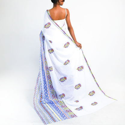 Azure Dreams Block Printed Saree