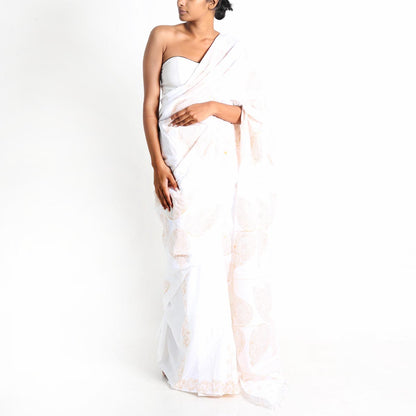 Swan Lake Block Printed Saree