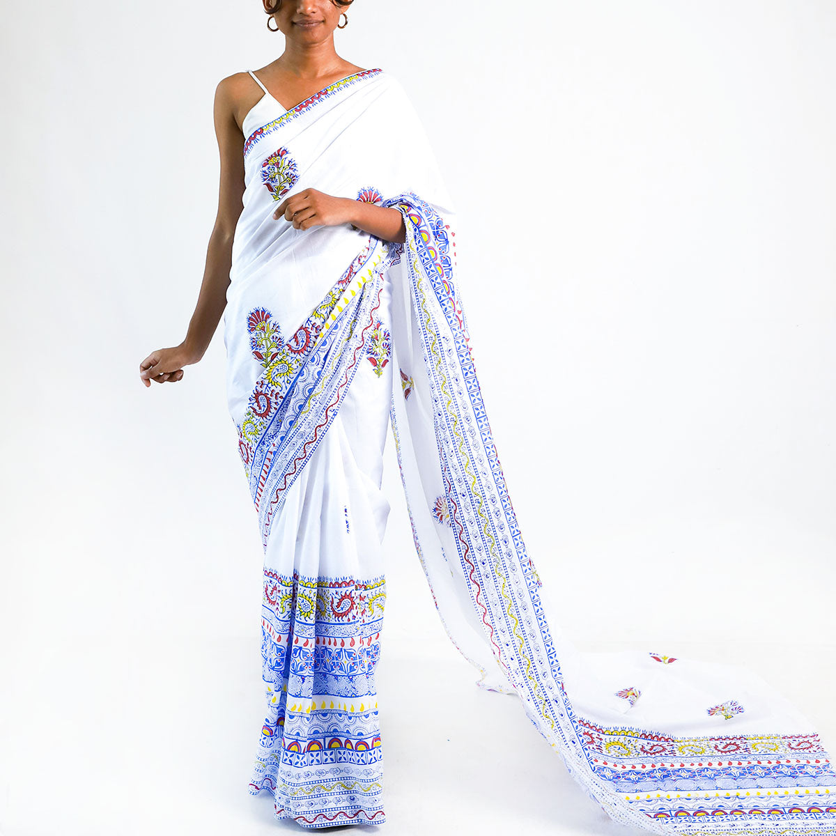 Azure Dreams Block Printed Saree