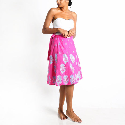 Flamingo Block Printed Skirt