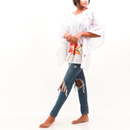 Hibiscus Batik Poncho Top