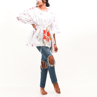 Hibiscus Batik Poncho Top