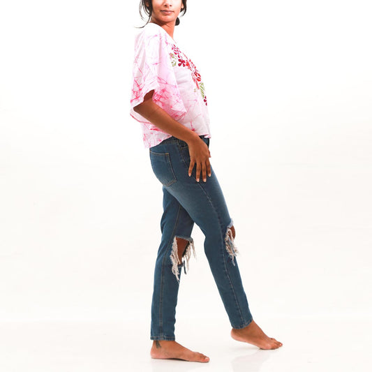 Plum Batik Poncho Top