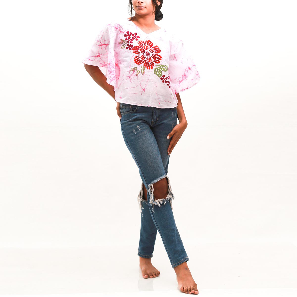 Plum Batik Poncho Top