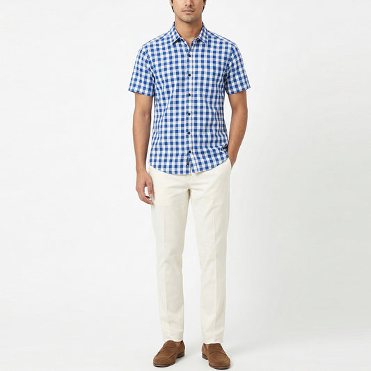 Ocean Check Linen Shirt