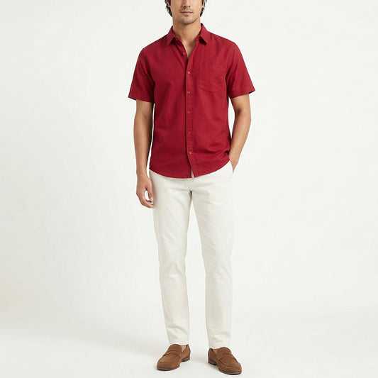 Red Linen Shirt