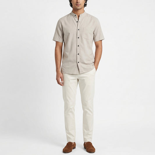 Ash Grey Mandarin Shirt