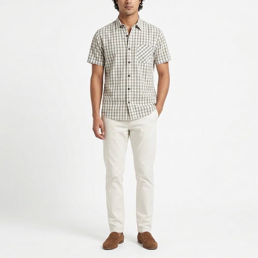 Snow Grid Linen Shirt