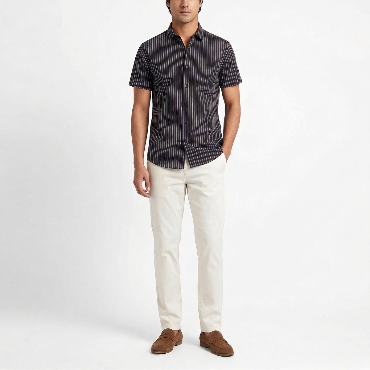 Onyx Stripe Linen Shirt