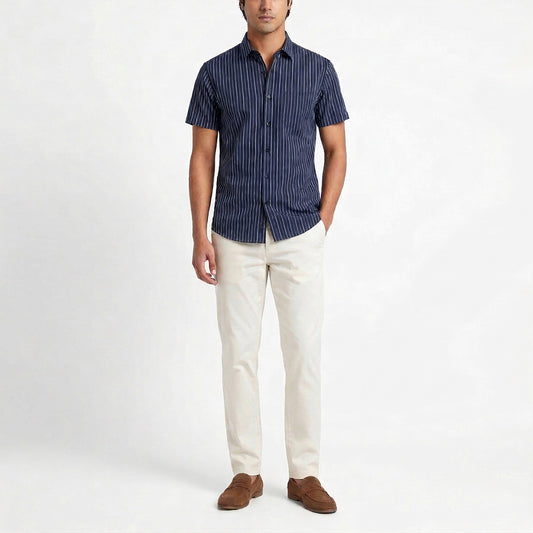 Deep Sea Stripe Linen Shirt