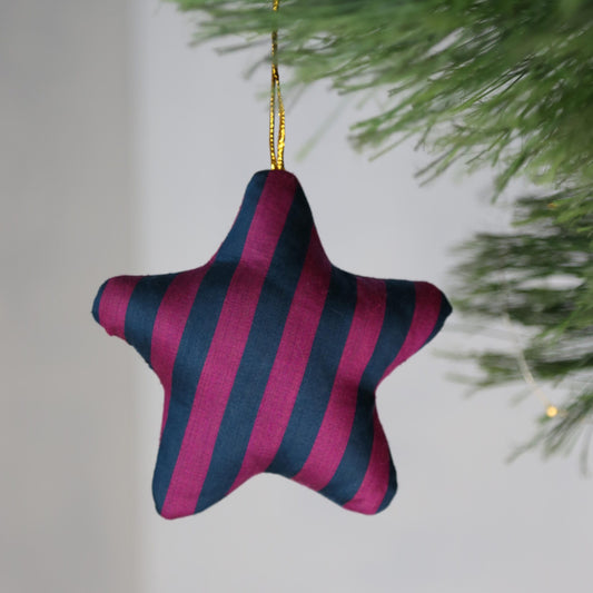 Purple Stripped Star Ornament