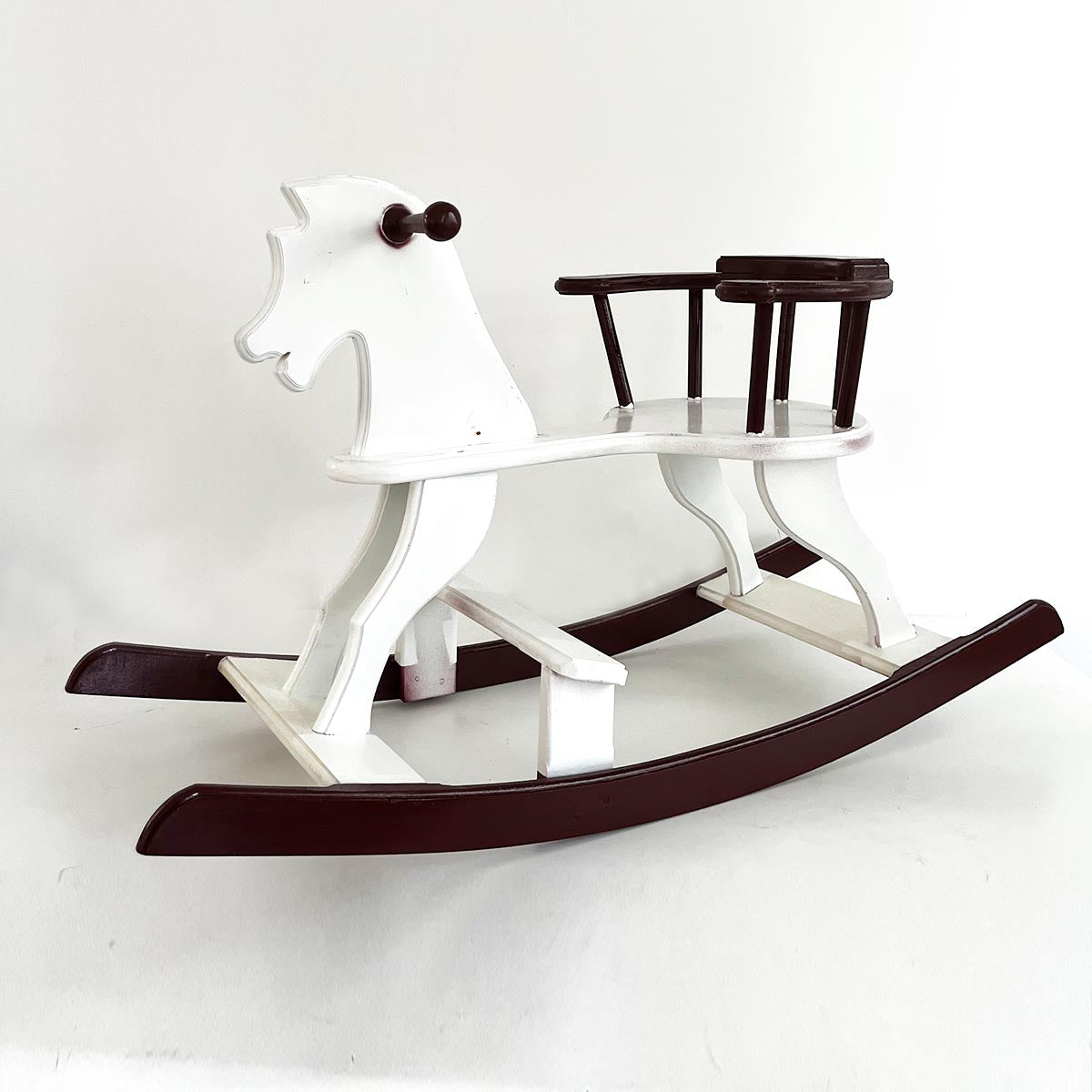 Two Toned Brown Wooden Rocking Horse