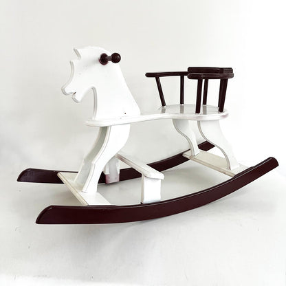 Two Toned Brown Wooden Rocking Horse