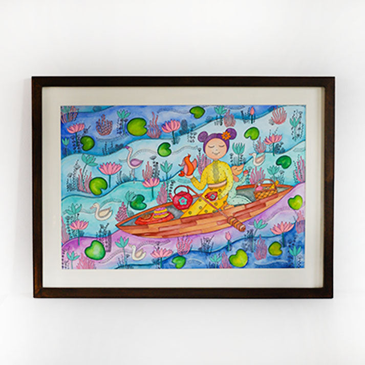 Lotus Boat Dream Painting