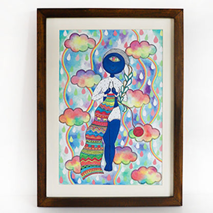 Rainbow Rain Painting