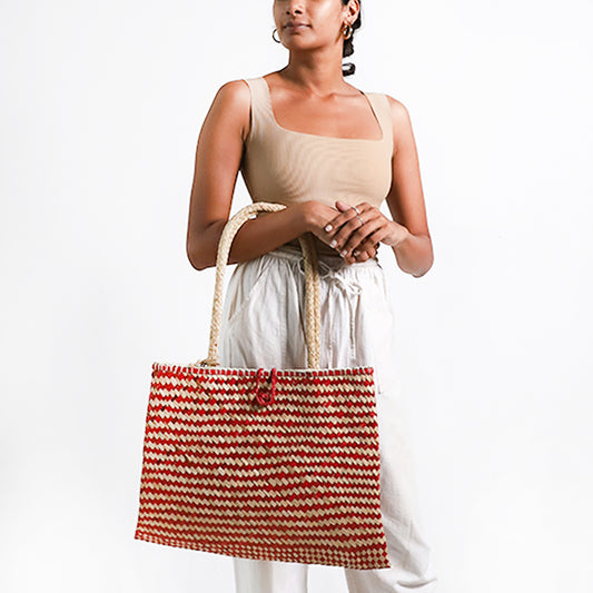 Scarlet Dusk Palmyrah Bag