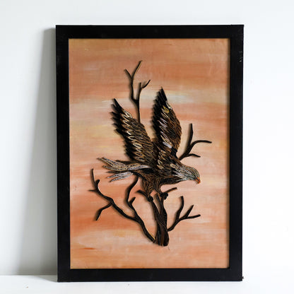 Eagle Take Off Quilled Wall Art
