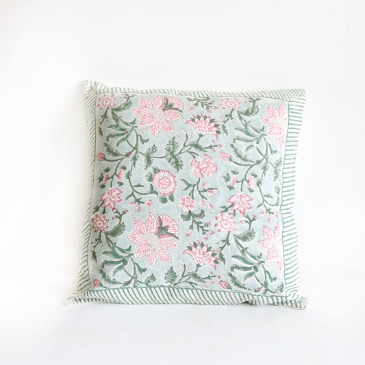 Spring Meadow Block Printed Cushion Cover