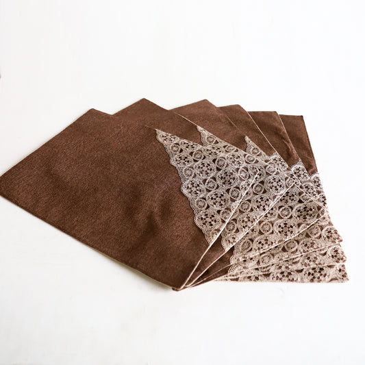 Brown Lace Placemat Set