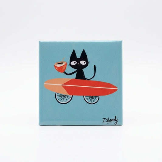 Surf Cat Vibes Magnet