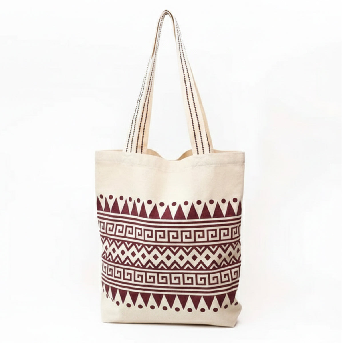 Maroon Aztec Tote Bag