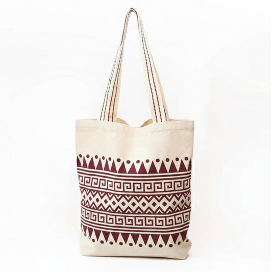 Maroon Aztec Tote Bag