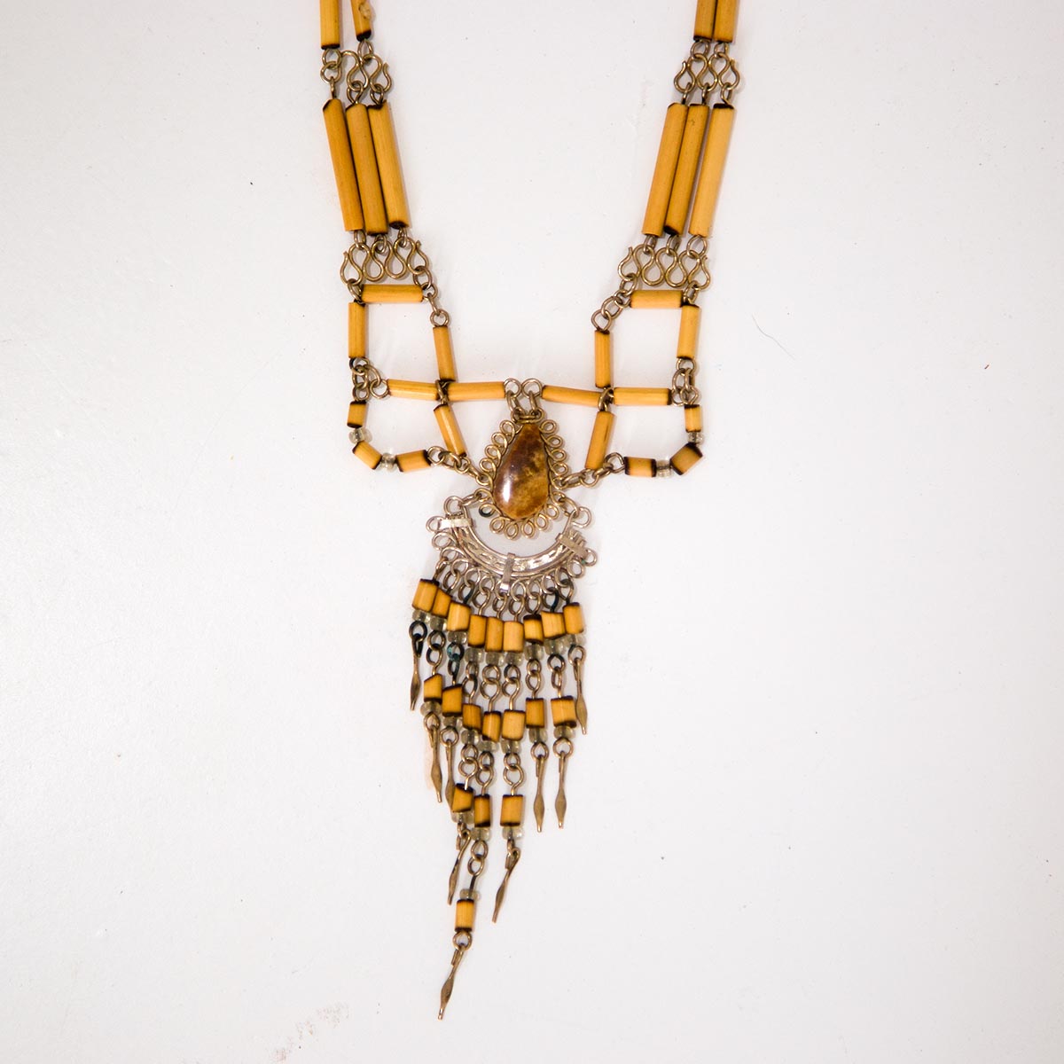 Bamboo beads with stones