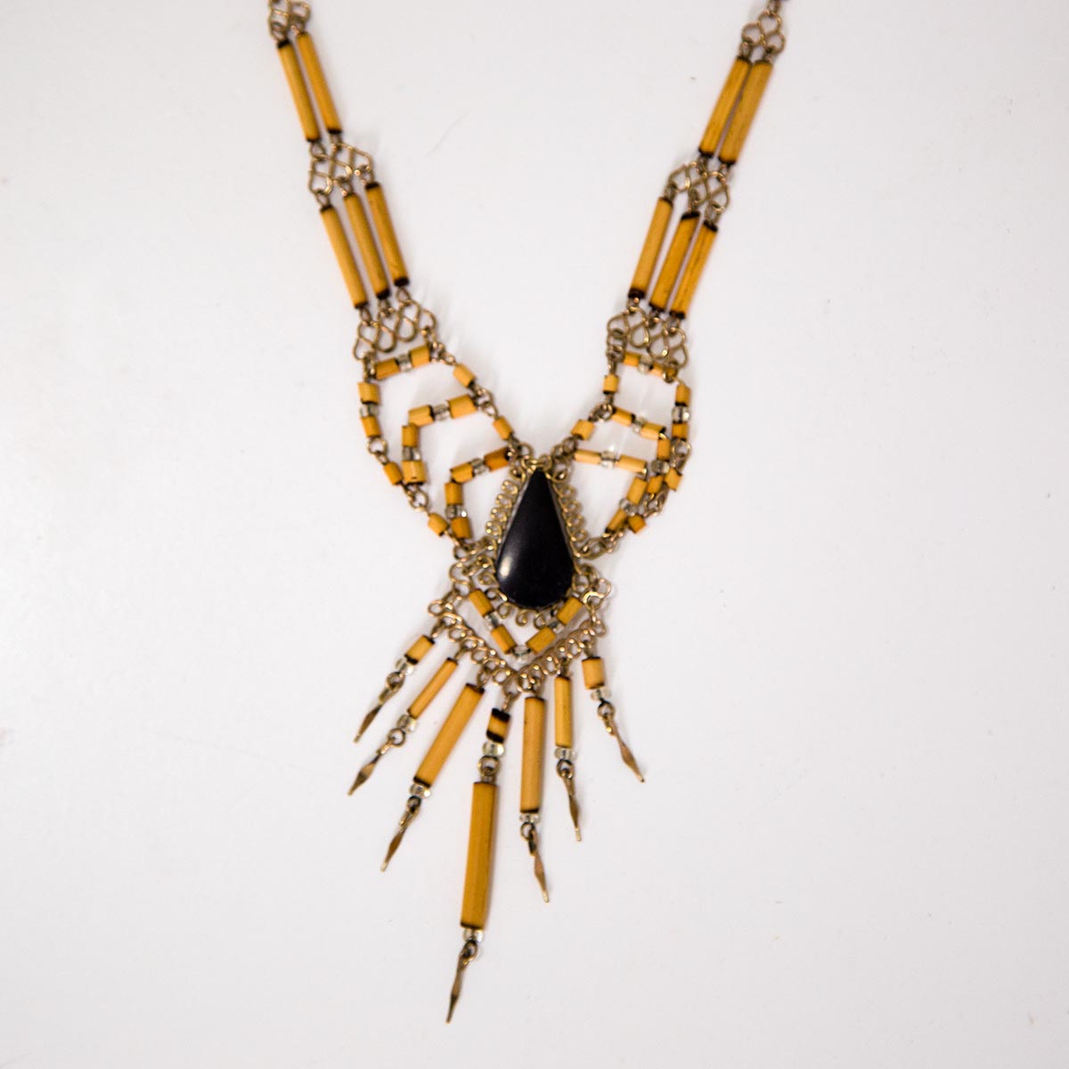 Bamboo beads with stones