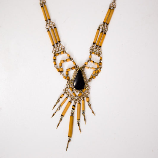 Bamboo beads with stones