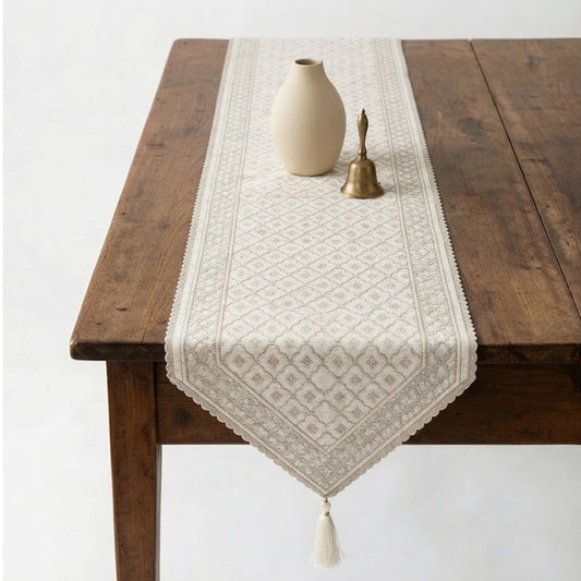 Ivory Mughal Table Runner