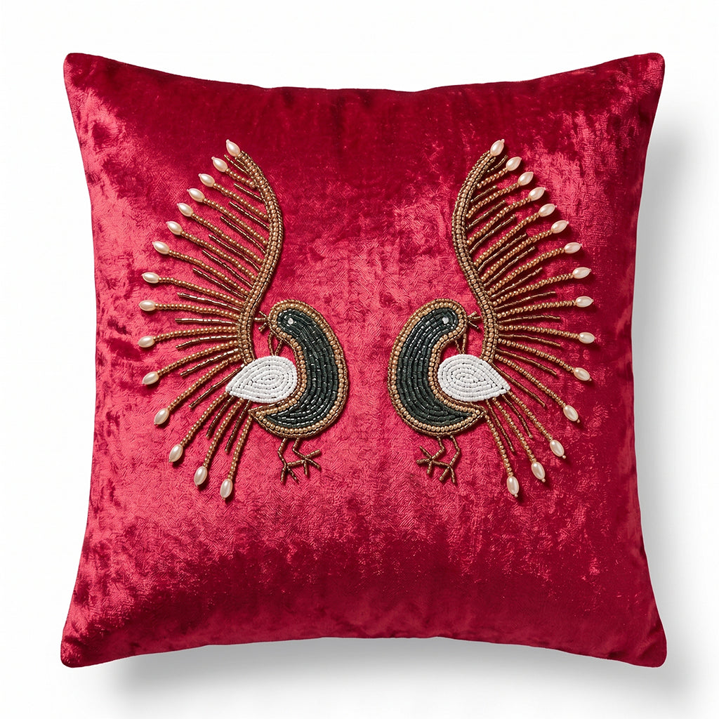 Crimson Grandeur Cushion Cover