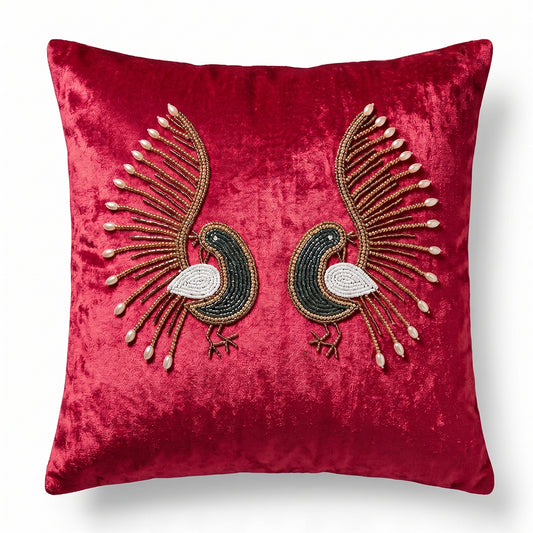 Crimson Grandeur Cushion Cover
