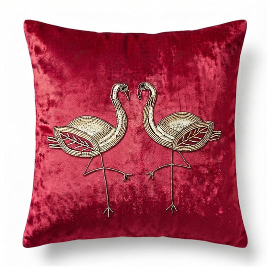 Crimson Flamingo Cushion Cover
