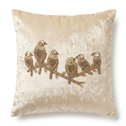 Ivory Songbird Cushion Cover