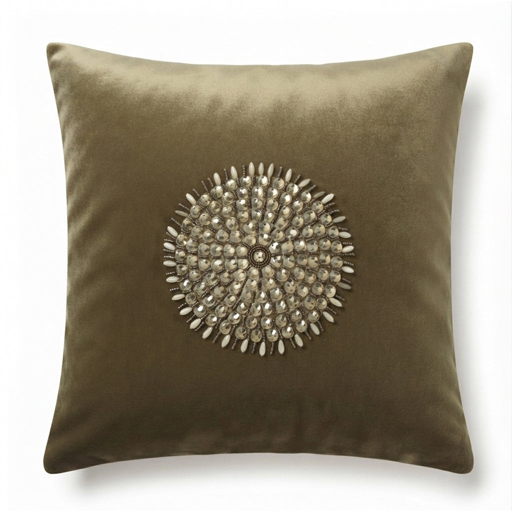 Antique Gold Halo Cushion Cover