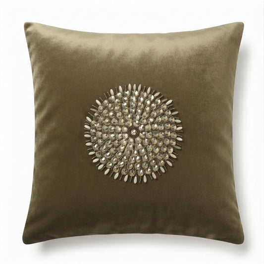 Antique Gold Halo Cushion Cover