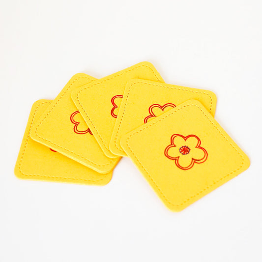Floral Sunshine Recycled Paper Coasters
