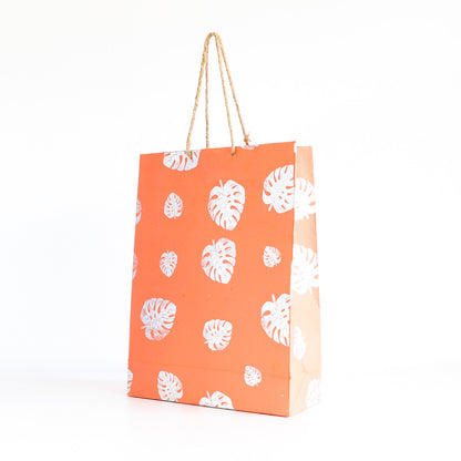 Orange Monstera Gift Bag