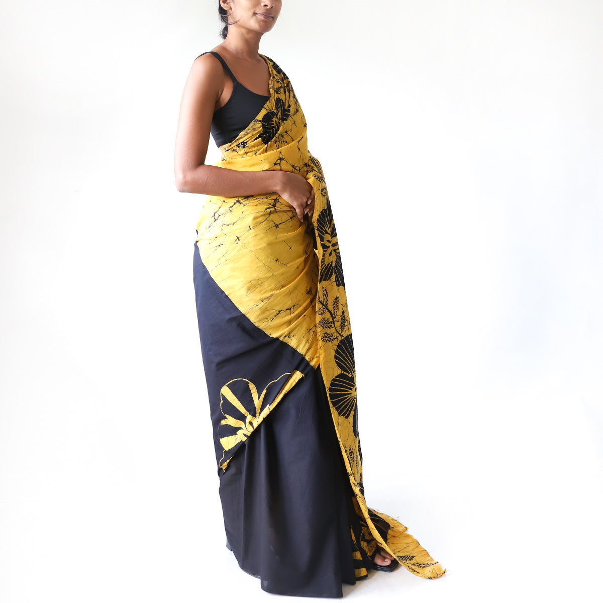 Lemon Batik Saree