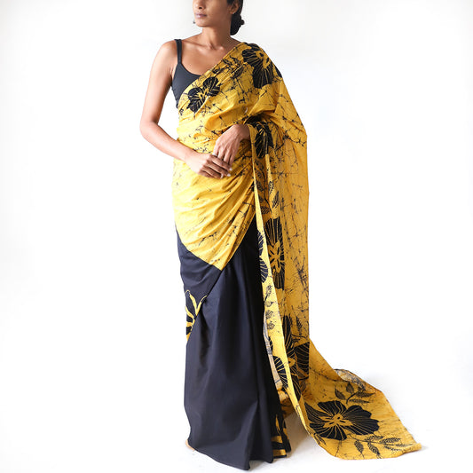Lemon Batik Saree