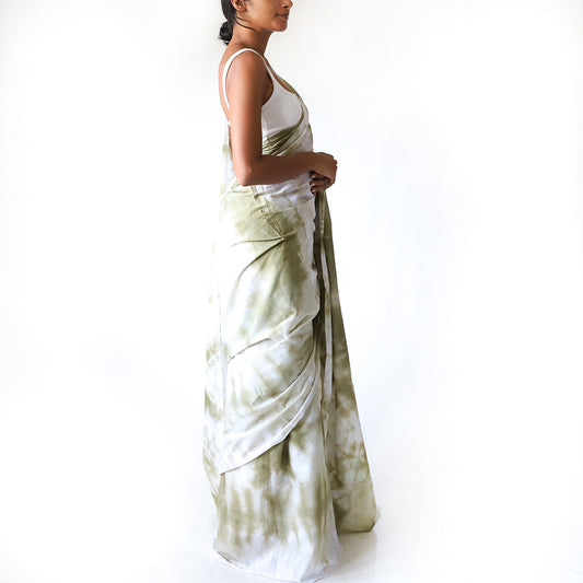 Mossy Shibhori Itajime Tie Dye Saree