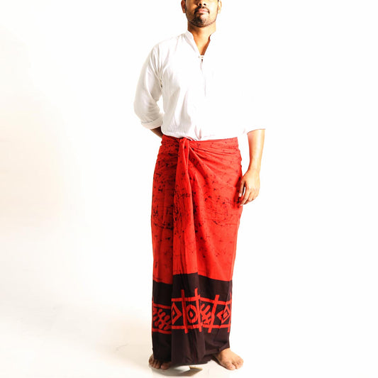 Red Tradtional Batik Sarong