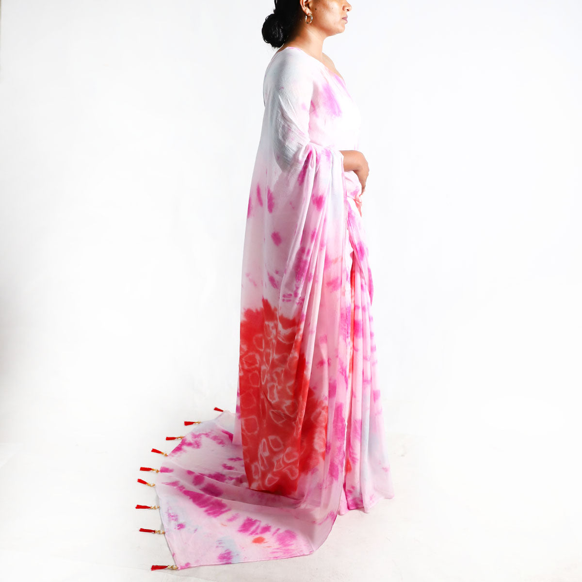 Mystic Magenta Tie-Dye Saree