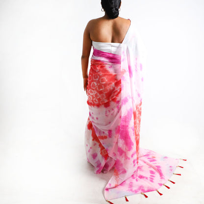Mystic Magenta Tie-Dye Saree