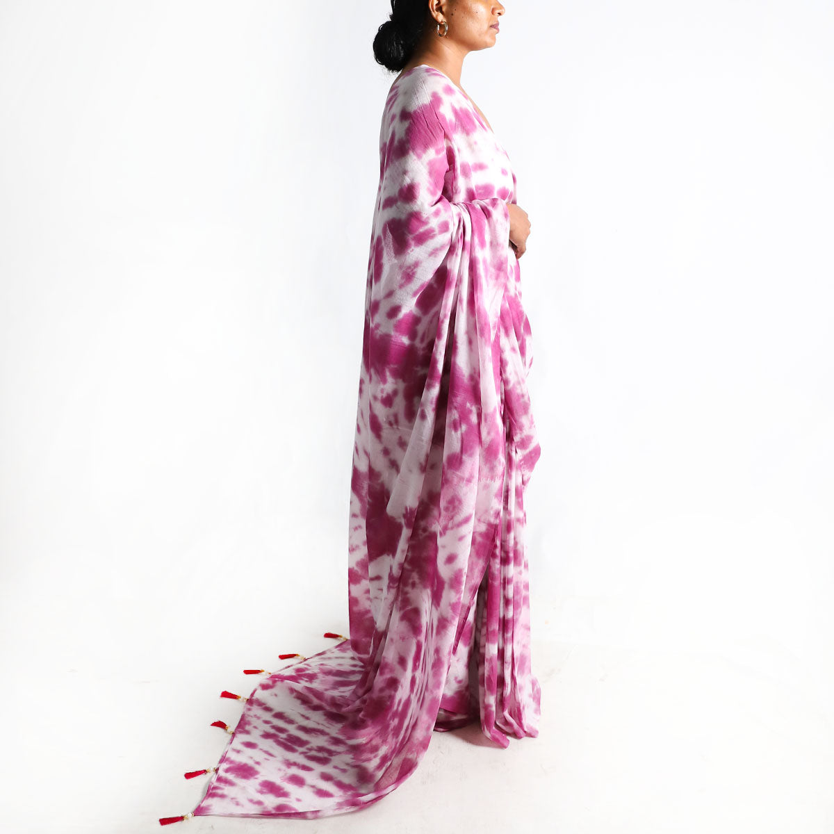 Magenta Mist Tie-Dye Saree