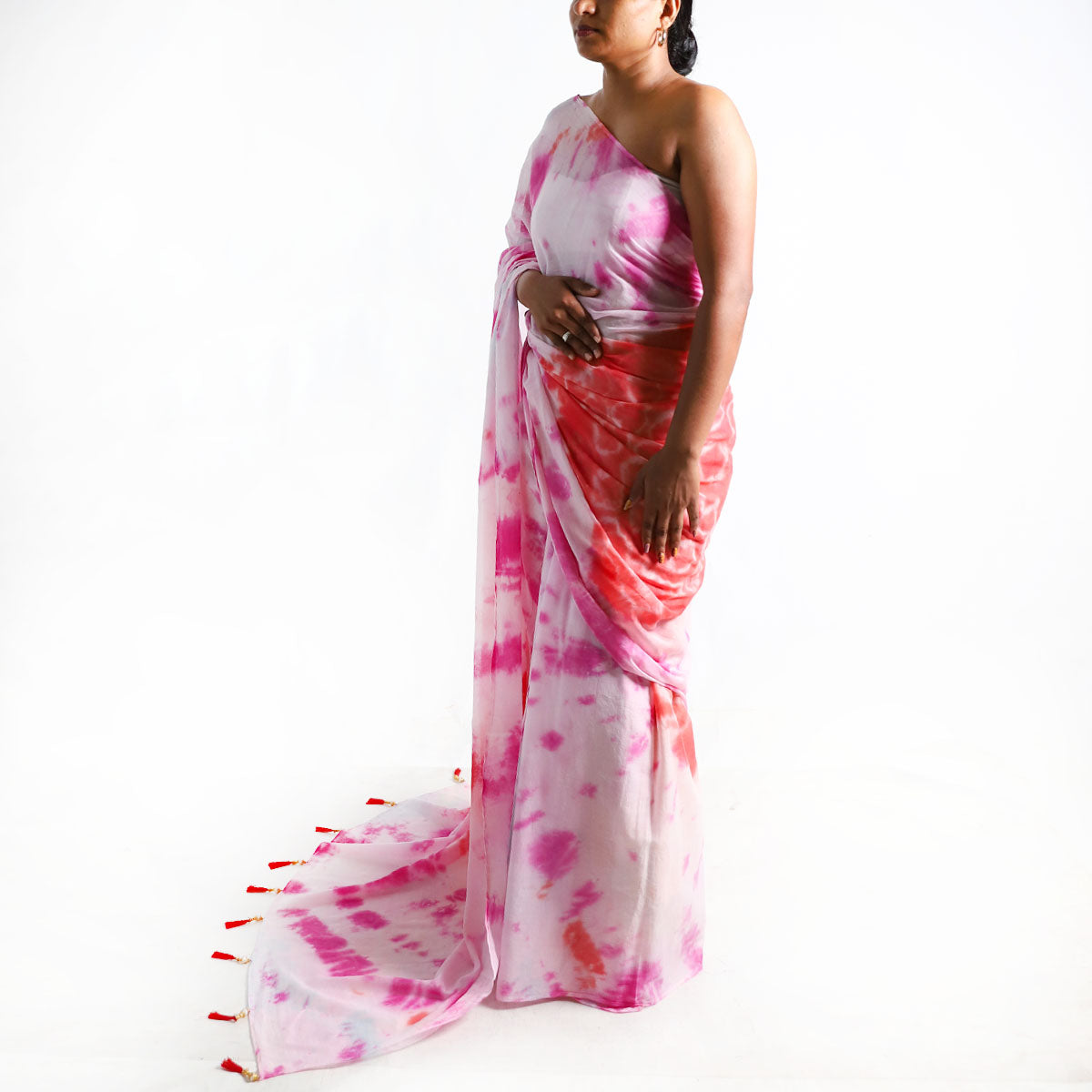 Mystic Magenta Tie-Dye Saree