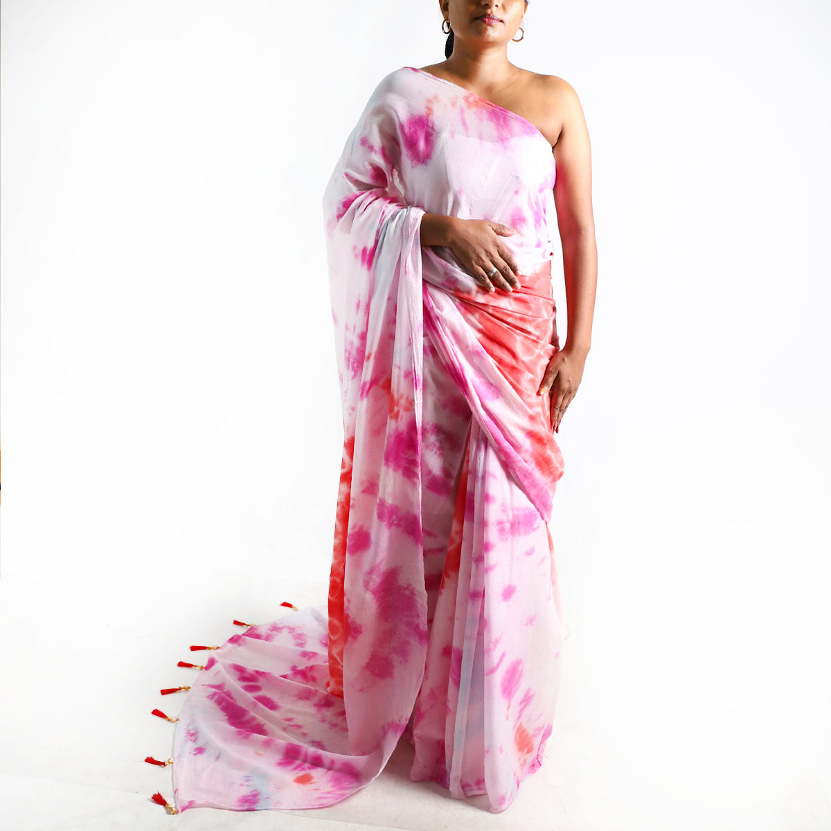 Mystic Magenta Tie-Dye Saree
