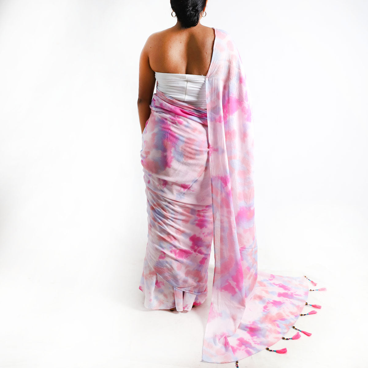 Pastel Dreams Tie-Dye Saree