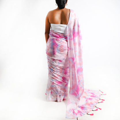 Pastel Dreams Tie-Dye Saree