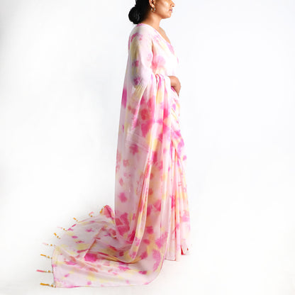 Sunrise Bliss Tie-Dye Saree